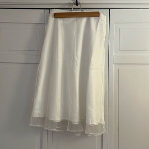 What a Darling White Organza Midi Skirt, Lulus